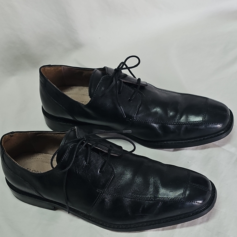 Florsheim Ashlin Black Leather Lace-Up Derby Shoes